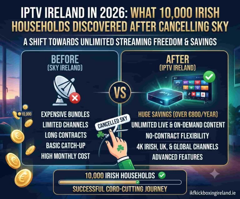 IPTV Ireland annual savings compared to Sky Ireland showing over 1000 euros saved per year