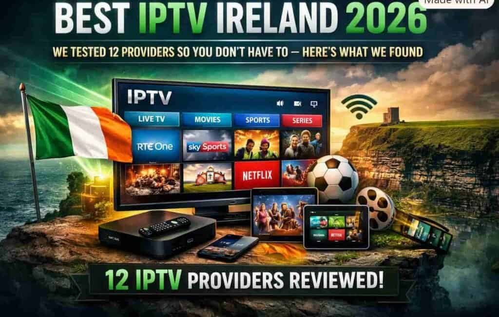 Best IPTV Ireland streaming quality test showing 4K channels GAA and Premier League on Fire Stick
