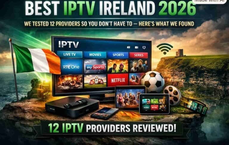 Best IPTV Ireland streaming quality test showing 4K channels GAA and Premier League on Fire Stick
